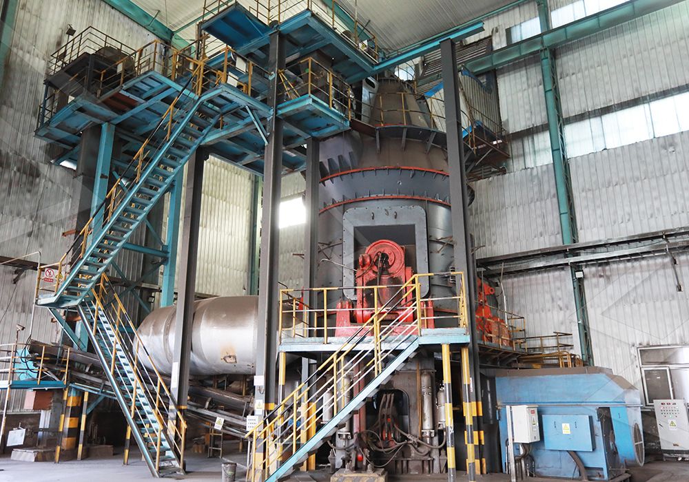 Vertical grinding mill in industrial setting