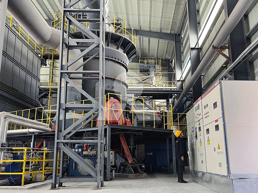 Vertical roller mill in an industrial mineral processing plant